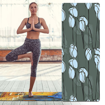 Suede Natural Rubber Beginner Yoga Mat