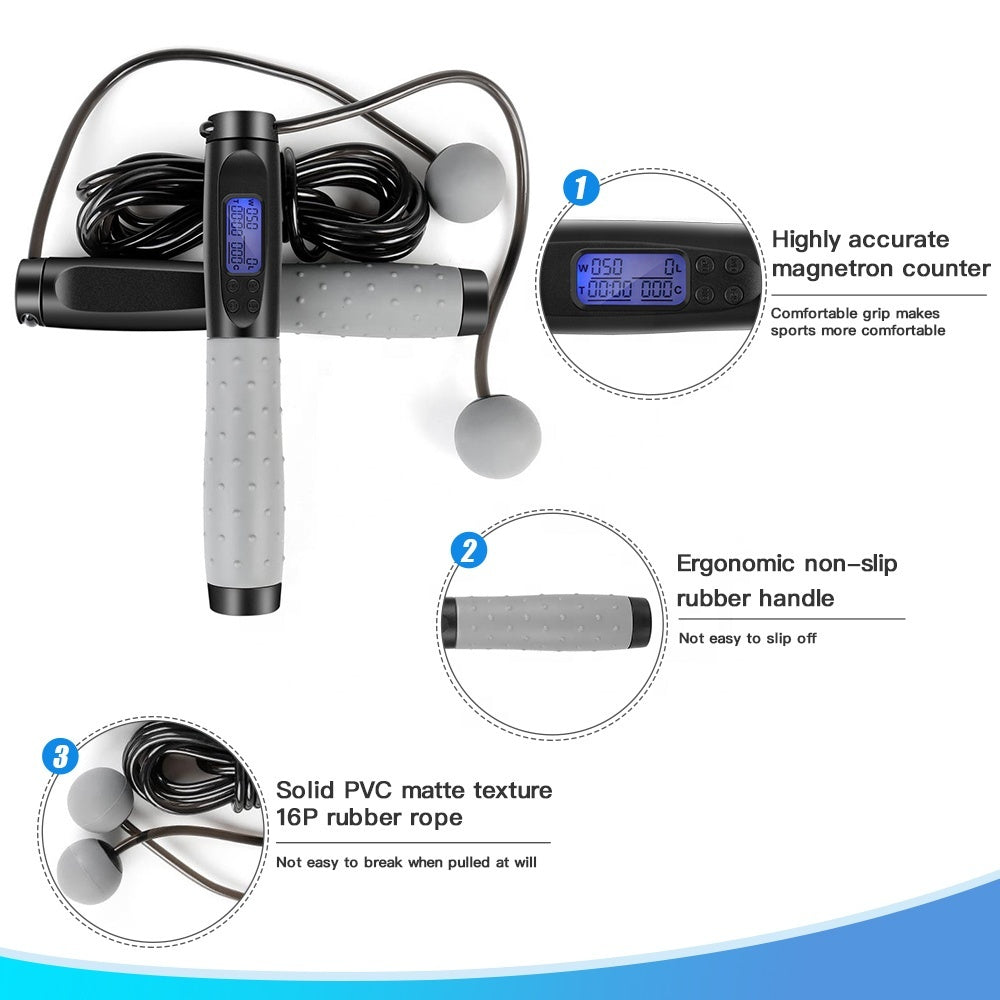 Smart electronic counting skipping rope